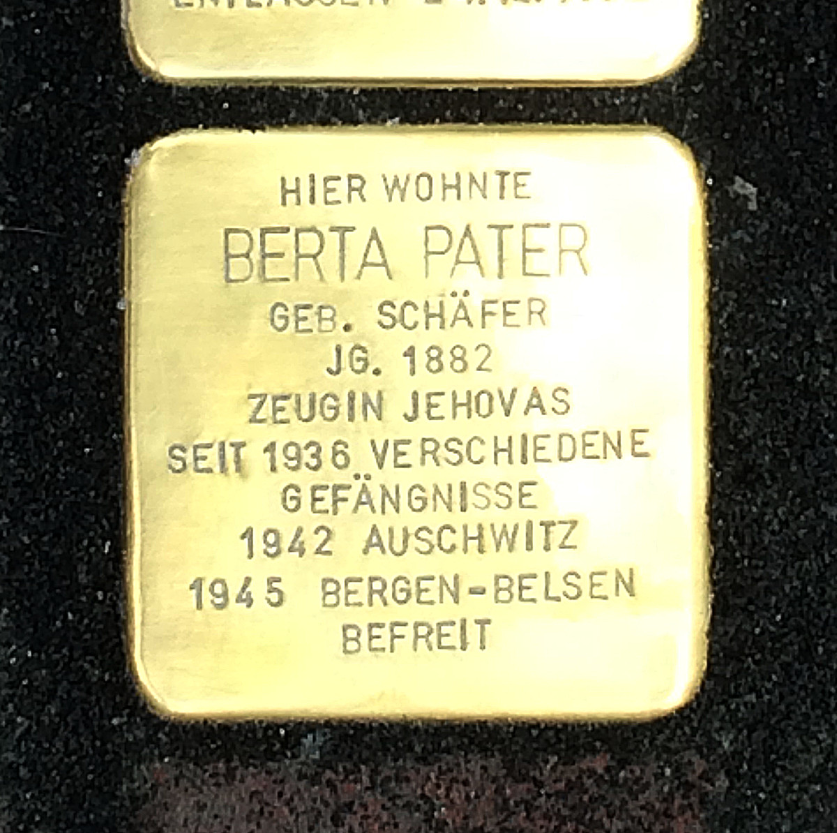 Stolperstein für Berta Pater