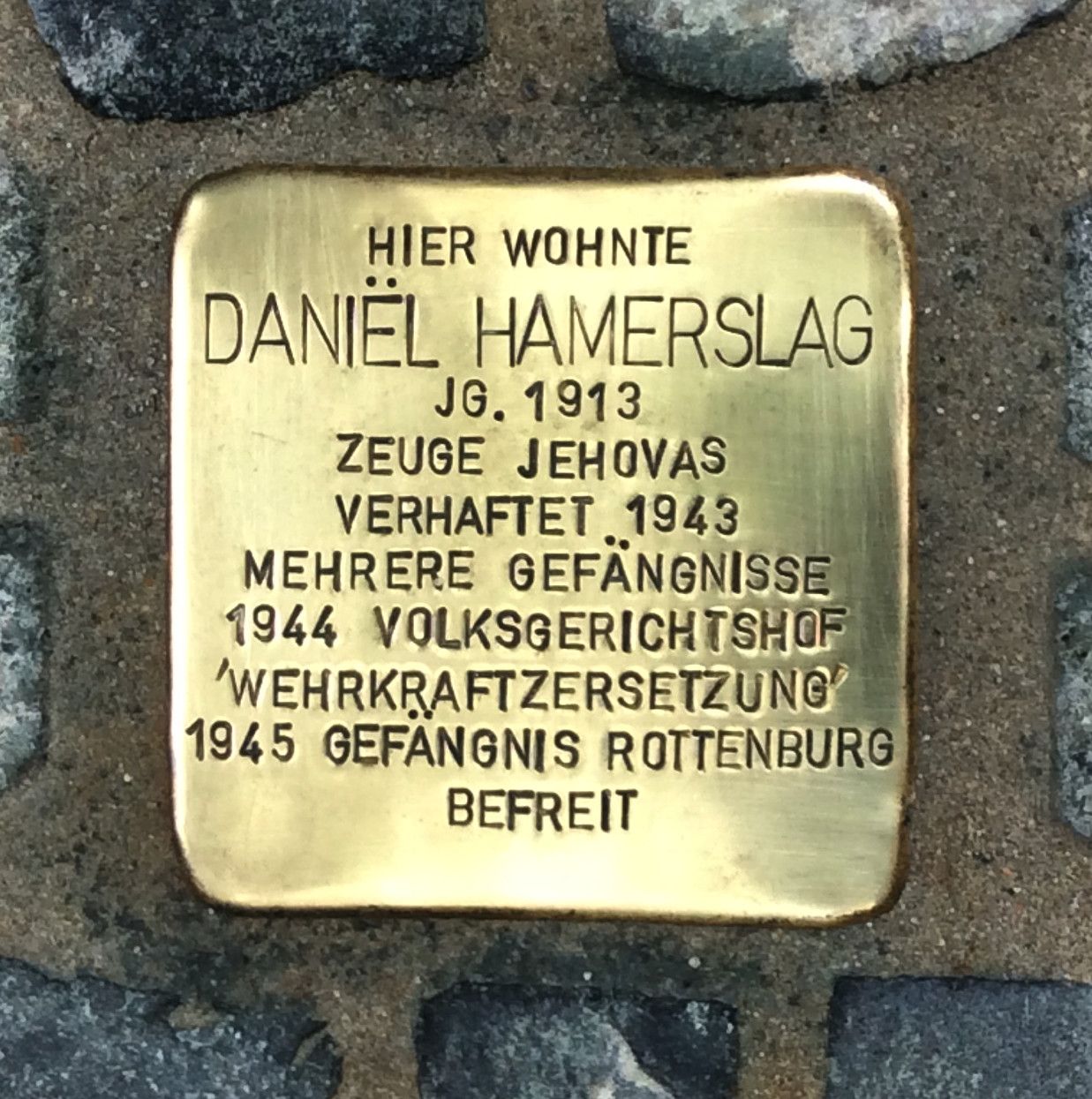 Stolperstein Daniel Hamerslag